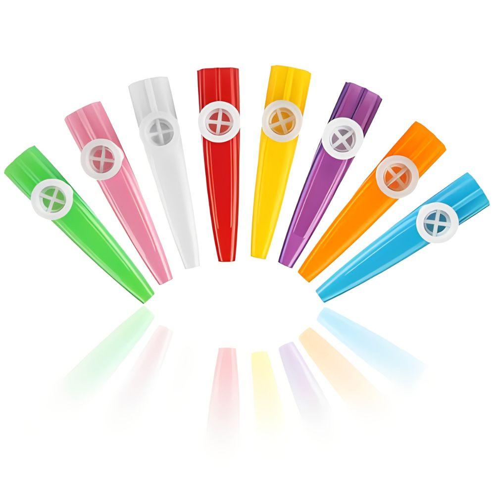 5/18pcs 11.4cm Plastic Kazoo Flute, Assorted Color Portable Instruments for Guitar, Ukulele Accompaniment, Party Favors YMY