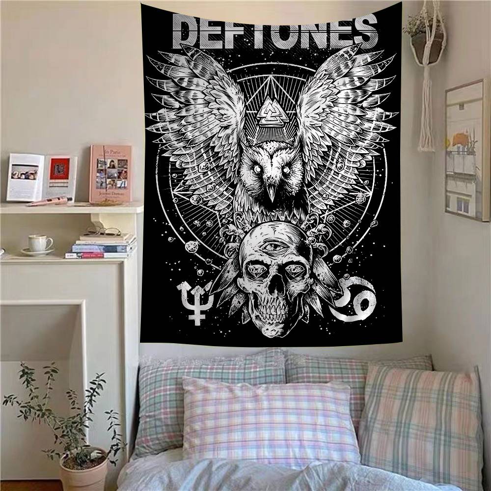 

DDeftones Band Anime Tapestry Hanging Tarot Hippie Wall Rugs Dorm Home Decor 74x94cm(29x37in)