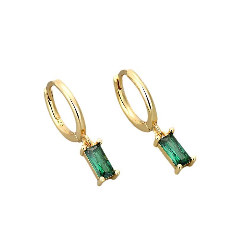 Kolorowe prostokątne kolczyki z cyrkoniami dla kobiet - Modne i stylowe