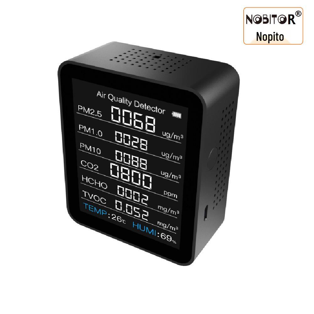 

Монитор качества воздуха 8-в-1: Детектор CO2, PM2.5, формальдегида, TVOC, пыли, температуры и влажности Lithium Battery 2000mAh