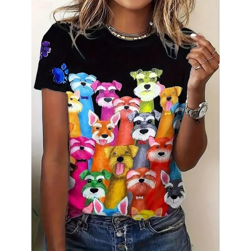 Women's Short Sleeve Round Neck T Shirt Tees Harajuku Y2K Tops Female Clothing