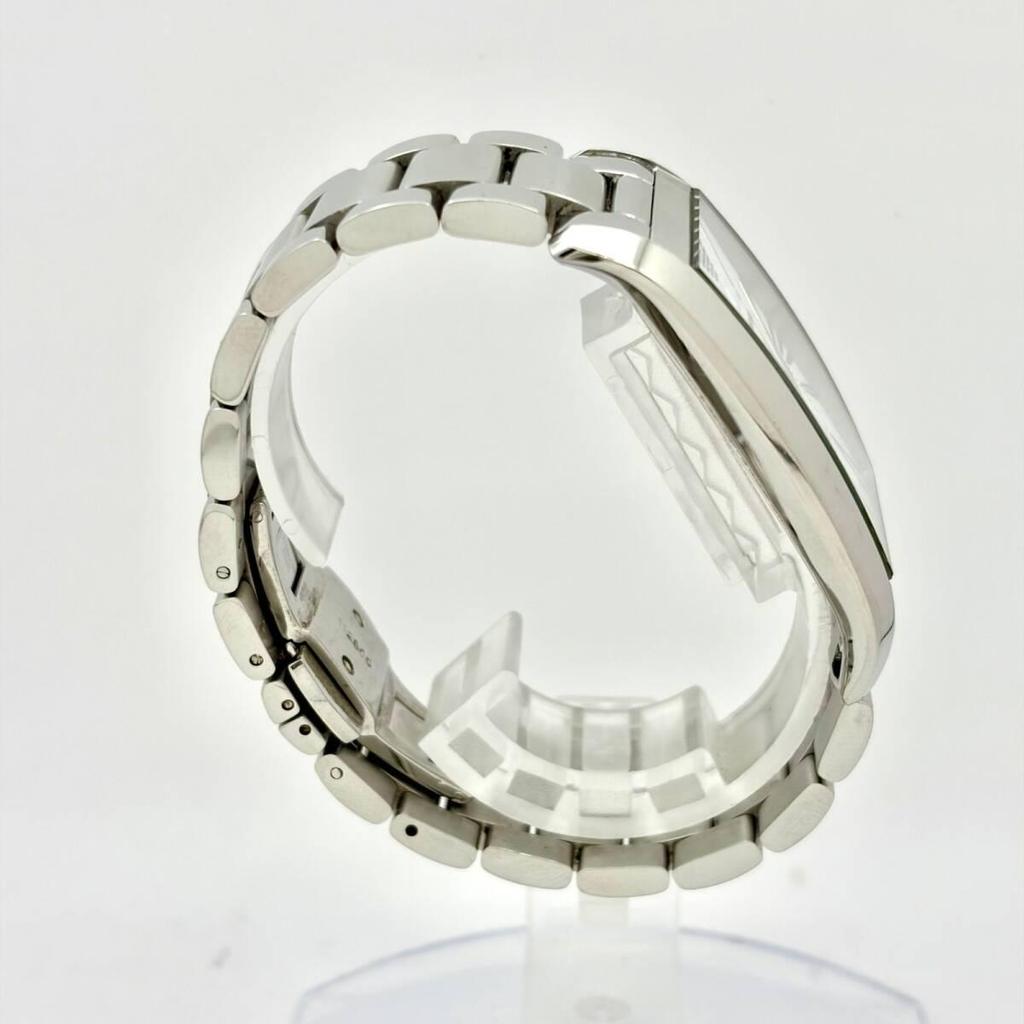 Used EMPORIO ARMANI Men's Watch Silver Rectangular AR-2036 111101 Genuine Belt