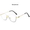 New Style Photochromic Anti-Blue Light Cat Eye Half-Frame Glasses with Metal Spring Hinges