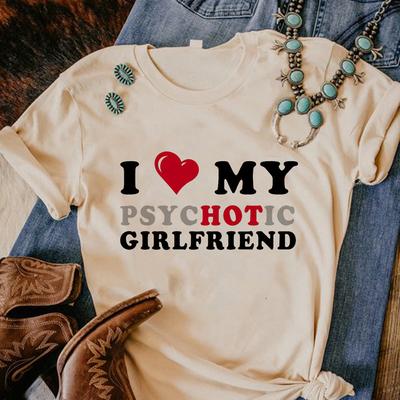 Ik hou van mijn vriendin T-shirt Vrouwen Grafische T-shirt Meisje Anime Harajuku Designer Kleding