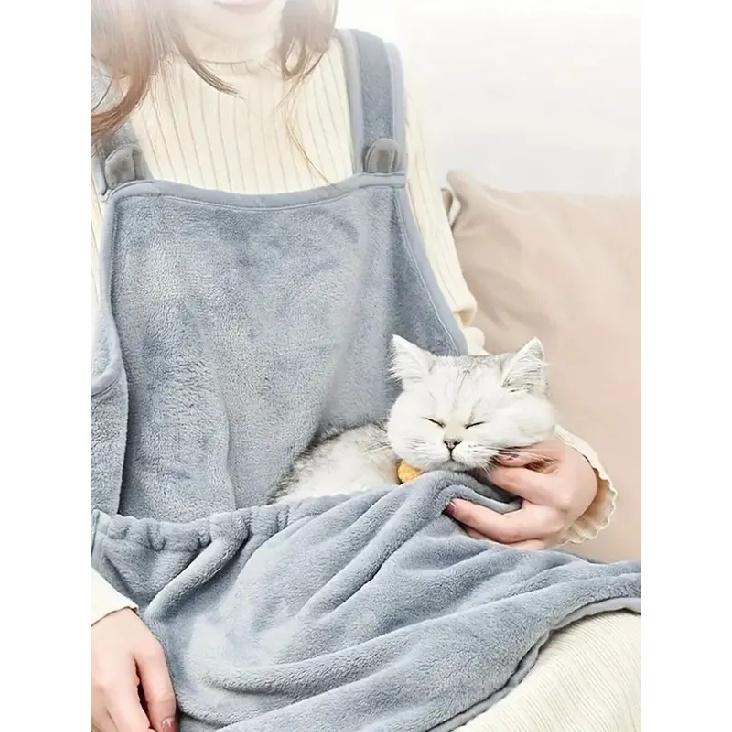 Cozy Pet Carrier Apron For Small Cats And Dogs - Perfect For Outdoor Winter Travel - Features Hanging Chest Bag And Cat Sleeping