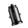 Joyroom JR-CCN06 30W Dual USB-C Car Charger – Elegant Black Metal, Space-Saving Design