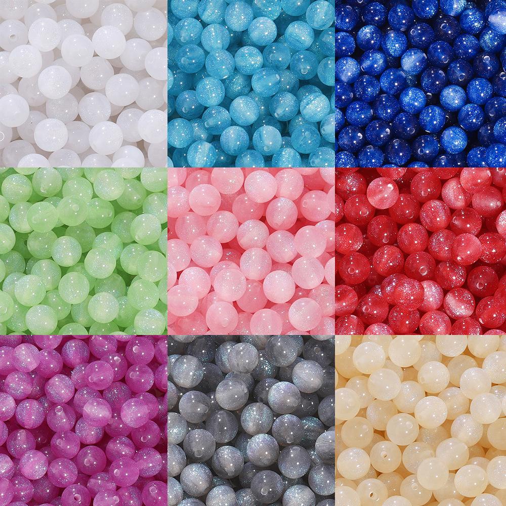 10/20pcs/Lot 10mm Colorful Resin Round Shape Loose Spacer Beads For Jewelry Making DIY Charms Bracelet Necklace Accessories