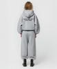 Prinoar [Set] Slow And Soft String Oversized Two-Way Zip-Up Hoodie + One-Pleat String Pants - Melange