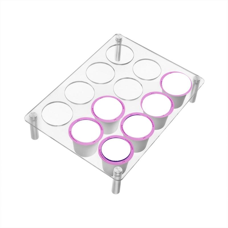 Multifuntional Coffee Display Rack Clear Coffee Pods Holder Easy to Clean Acrylic Coffee Pods Display Stand for Cabinet