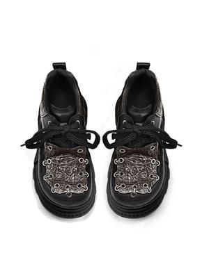 Punk Damen Motorrad Stiefeletten Plateau Damen Metallnieten Sneaker Weibliche Gothic Freizeitschuhe Dicke Sohle Turnschuhe