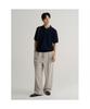 Cool Touch Textured Collar Short Sleeve Knit Navy