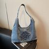 Large Capacity Canvas Shoulder Bag Leisure Women Handbag Temperament Denim Tote Bag  Women