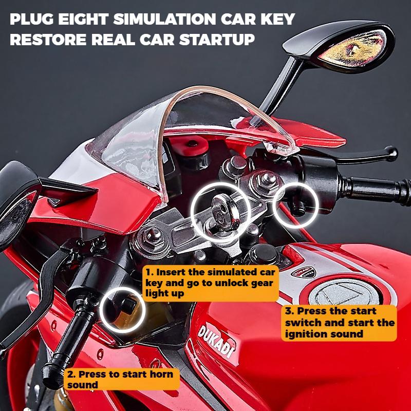 Spary 1/9 Ducati 1199 Panigale R Legierungs-Motorrad Diecast Modell Simulation Sound Licht Sammlungswert Ausstellung Geschenk für Freunde