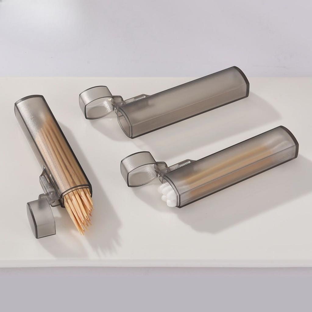 Transparente Tragbare Zahnstocherbox aus Kunststoff mit sicherem Deckel für Reisen und Küchengebrauch