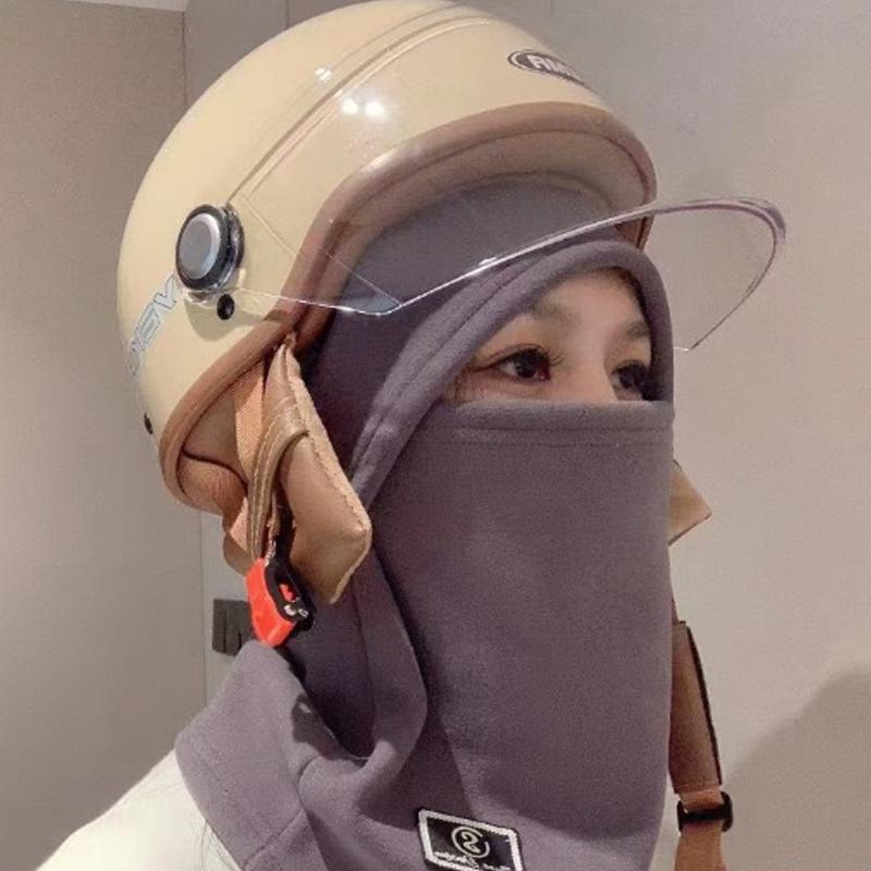 Warm Fleece Dustproof Beanie Winter Velvet Wrap Windproof Ear Protection Helmet Hat Face Cover Unisex Outdoor Cycling Skiing