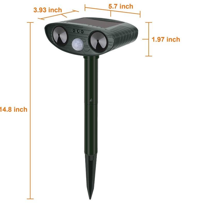 Solar-Powered LED Ultrasonic Animal Repeller with Infrared Induction