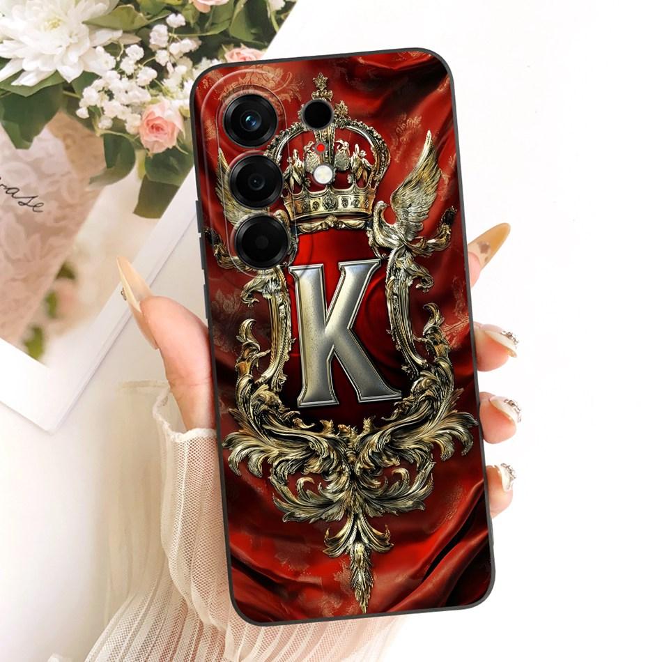For Tecno Camon 50 4G 2026 Feather Crown Initial Letter Phone Case For Tecno Camon50 4G CN5 Soft Silicone Covers Bumpers