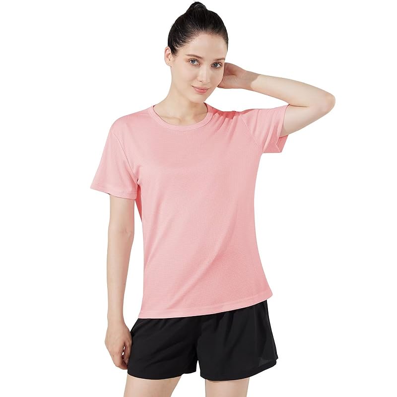

[Rovidorx] t-shirt ladies short sleeve sports Relaxing tee shirt large size gym wear sport t-shirt quick drying dry t shirt sportswear running