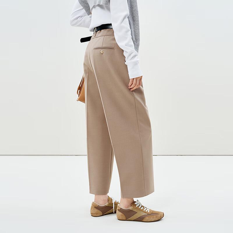 LESS 2025 Spring Straight Cropped Commuter Pants