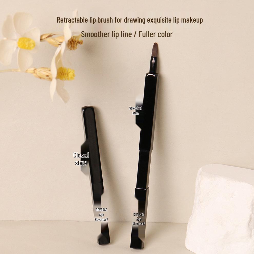 Compact, Skin-Friendly Anti-Aging Retractable Lip Brush - Soft Bristles, Dustproof, and Easy to Clean