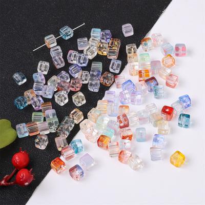 30Pcs Crystal Glass Beads Illusionary Gradient Sugar Loose Spacer Beads for DIY Necklace Bracelet Jewelry Making