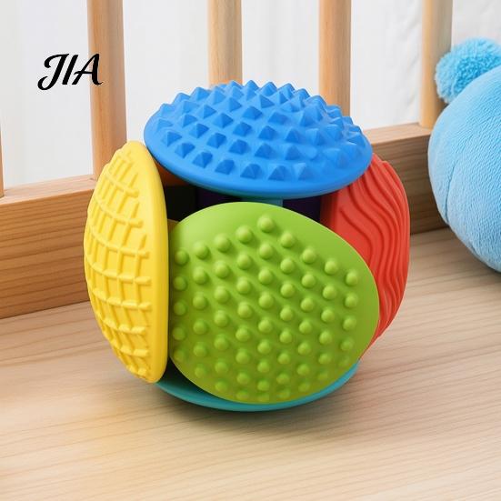 Kids Grip Training Tools Detachable Silicone Sensory Ball Toy, Mini Textured Colorful for Babies, Tactile Stimulation Stress Relief Toy Fine