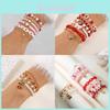 Cartoon Cute Fruit Strawberry Heart Pendant Bracelet With Resin Beads For Gift And Travel Souvenir