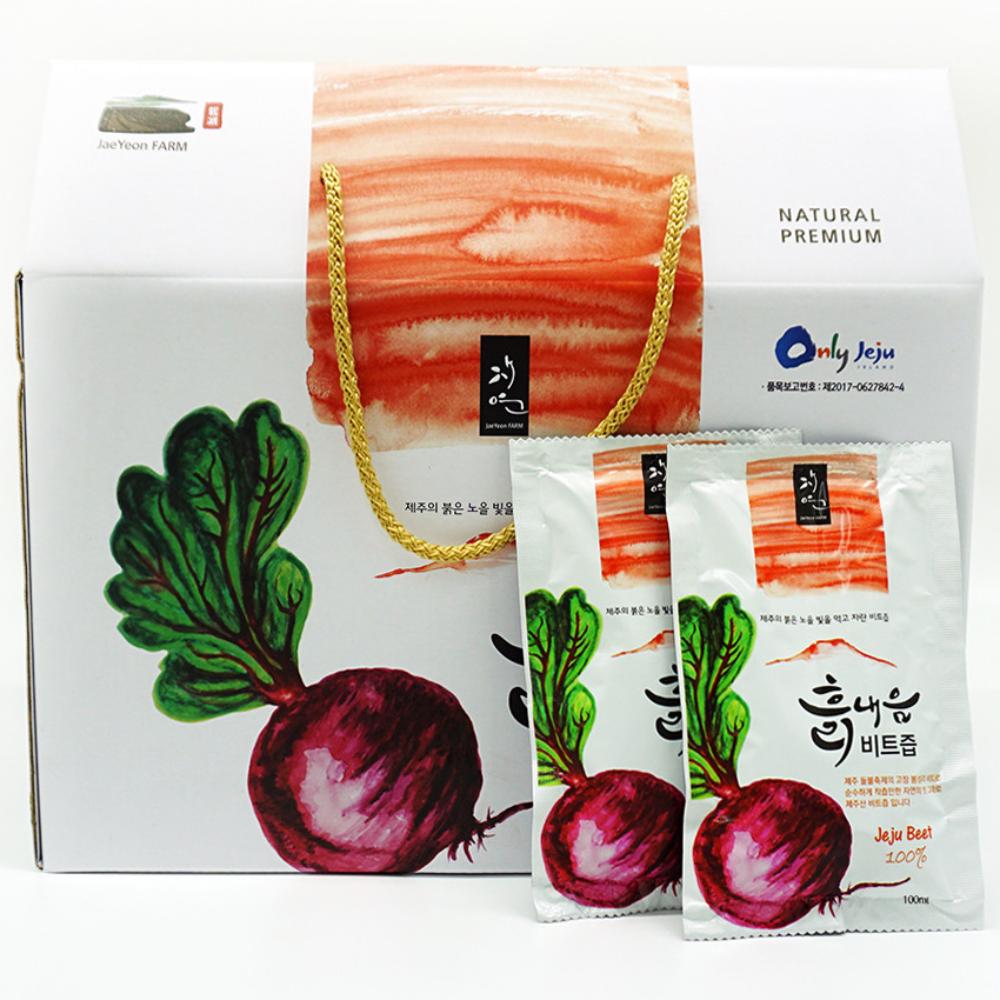 Rich and delicious Earthy Scent Beet Juice made with 100% Jeju Jaeyeon Farm Beetroot 100ml 30 pcs