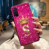 Case For TCL 205 4187D Bumper Black Silicone Shockproof Soft Casing Lucky Exclusive Initial Letter Luxury Crown Pattern Cover