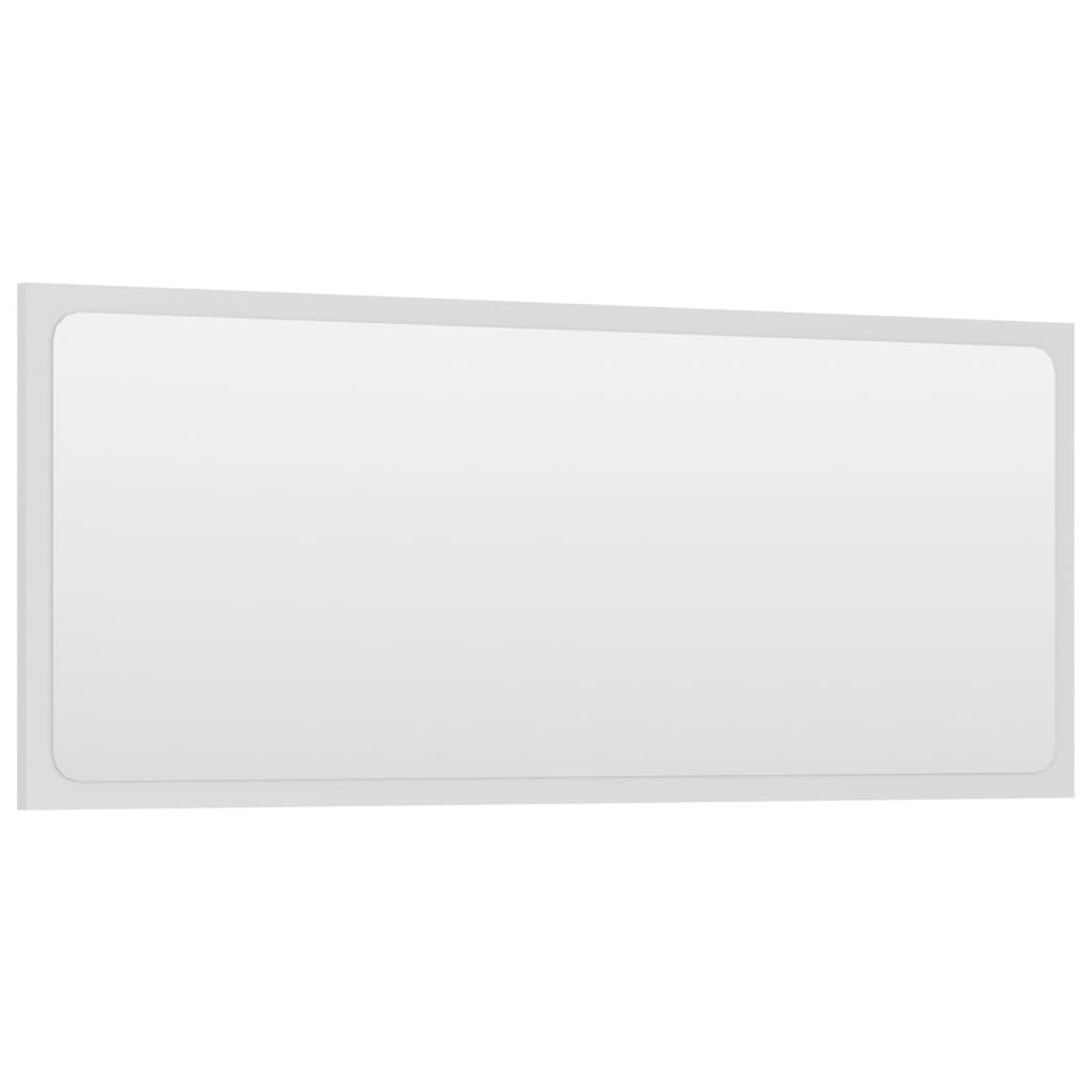 Bathroom Mirror White 90x1.5x37 cm Wood Based Material