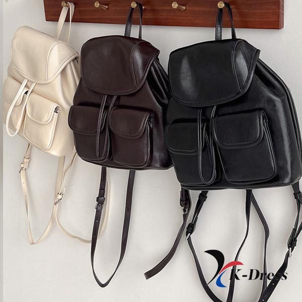 Rucksack mit Kordelzug, glänzende Tasche, Mini-Riemen, Leder, Mini-Tasche