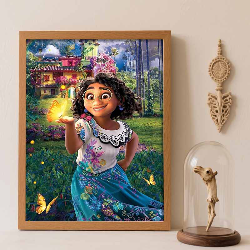 Disney diamond painting 5D round diamond full of diamonds DIY handmade stickers Encanto Mirabel butterfly, home decoration paintings Round 20x30cm
