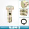 Banjo Bout M6x1 Banjo Slangtuit Bout Fittingen Remleiding Fitting Adapter met Koperen Ringetjes voor Motorfiets Auto (Set van 2)