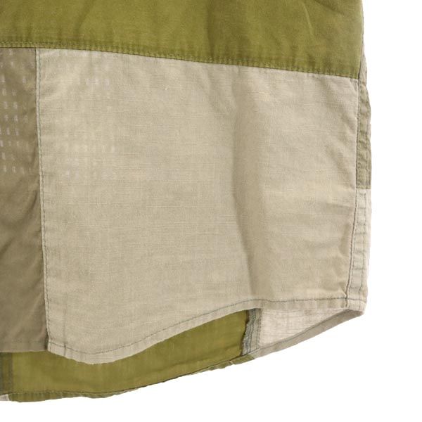 WHITE MOUNTAINEERING made in Japan Long sleeve patchwork shirt 1 Khaki Men's Used