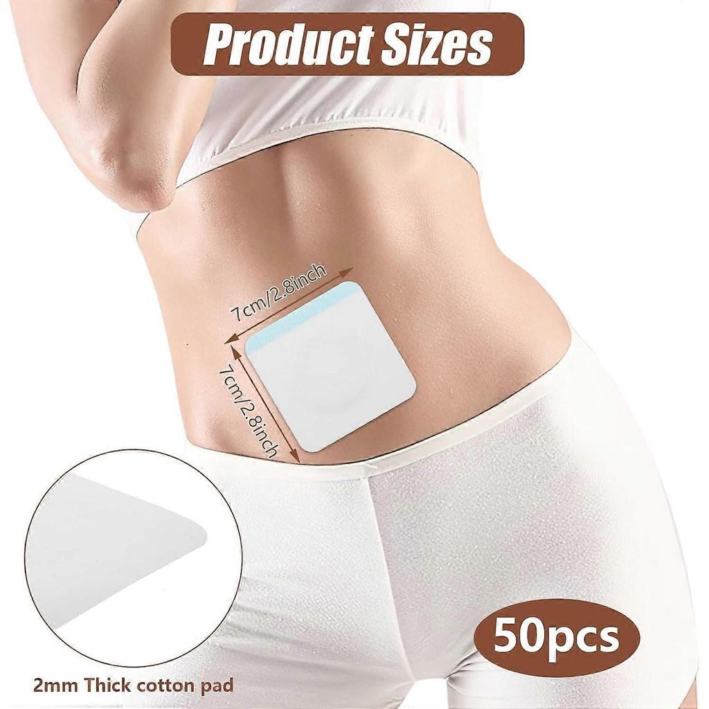 50Pcs Castor Oil Pack Wrap, Self-Adhesive Castor Oil Patches, Disposable Highly Absorbent Belly Button Blank Pack Anti-Le