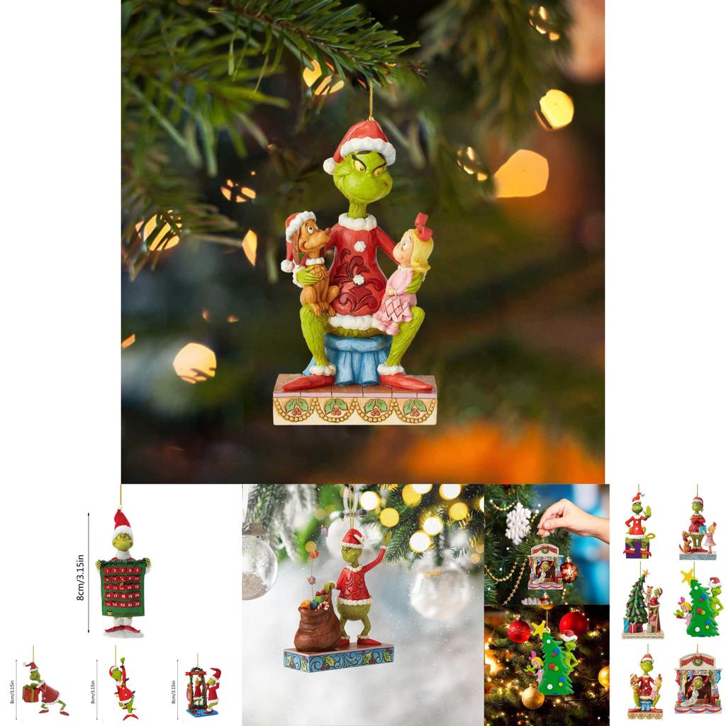Fun Grinch Hanging Decoration Acrylic Christmas Tree Ornament For Car Interior Styling