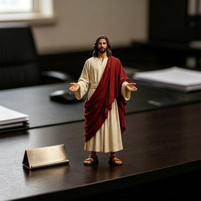 5 Zoll Jesusfigur mit offenen Armen, handbemalte religiöse Jesusstatue, Harz, christliche Skulptur für spirituelle Sammlung, Heimdekoration