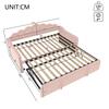 Daybed con Letto Estraibile, Divano Letto, Letto Singolo (Senza materasso), Letto Matrimoniale, Velluto, Striscia LED a Colori Variabili, 90x200cm(180x200 cm), Rosa