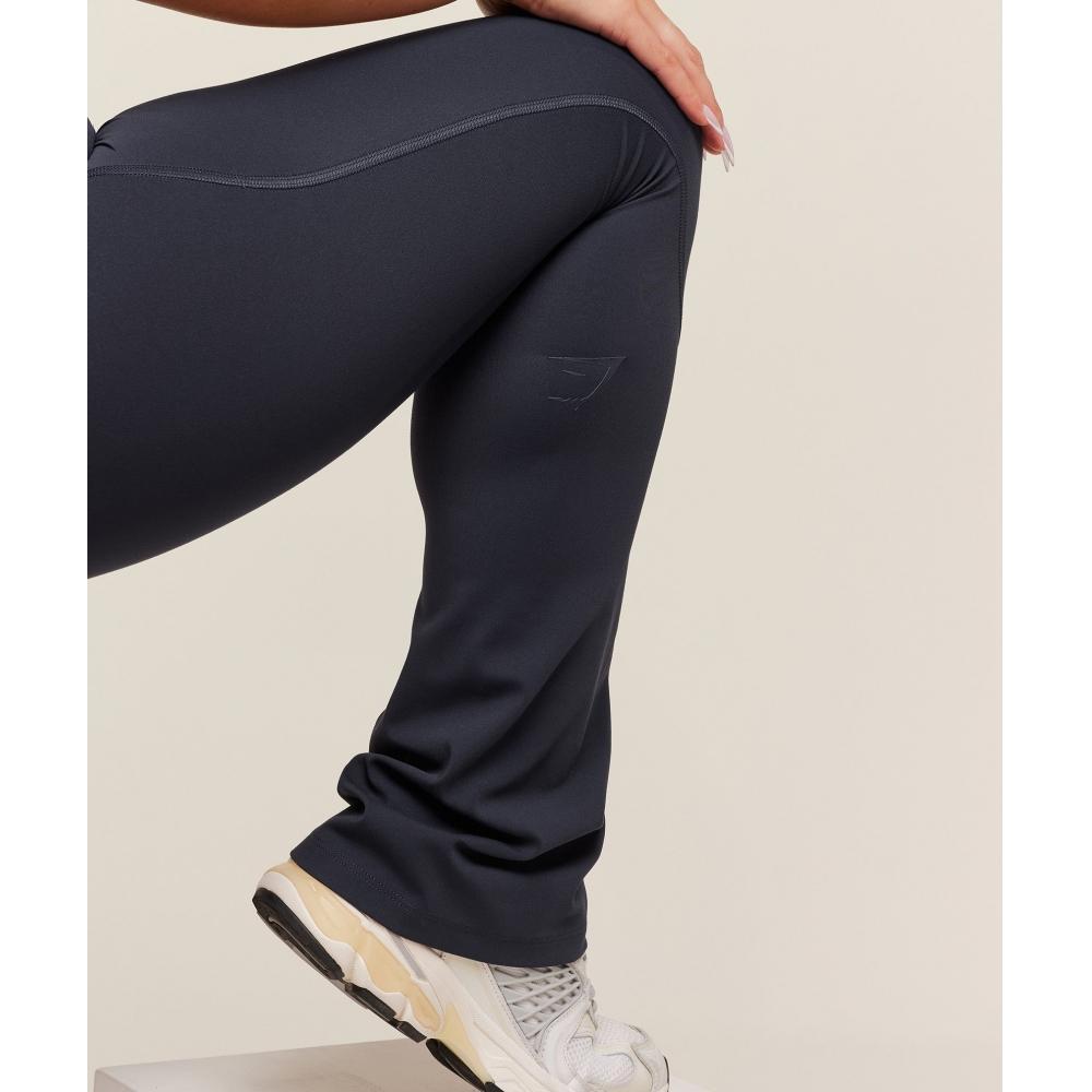 Gymshark Lifting Dipped Waistband Flared Leggings Heavy Blue B5c1k Uctn