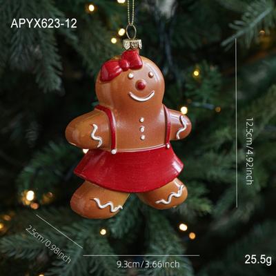 Plastik-Weihnachts-Lebkuchenmännchen-Anhänger DIY Niedliche Weihnachtsbaum-Hängeornamente Lebkuchenfigur Hängende Dekorationen