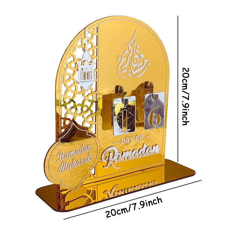 1pc Acrylic Ramadan Calendar Day of Ramadan Calendar Eid Mubarak Home Decoration Ornament Party Supply