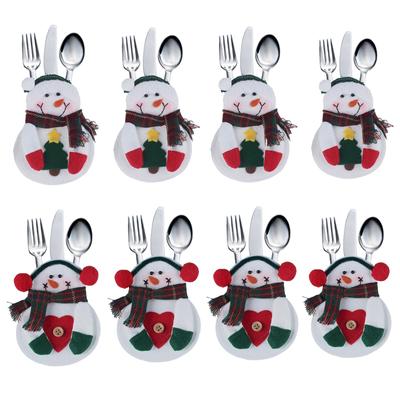 10-teiliges Weihnachts-Besteckhalter-Set mit niedlichen Messern und Gabeln, Taschen für Küchengeschirr, Taschen für Weihnachten, Zuhause, Restaurant, Tischdekoration, Ornament