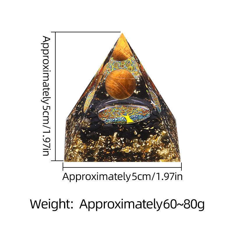 Crystal Agate 5cm Pyramid Crushed Stones Epoxy Resin Grinding and Watering Jinhua Home Office Desktop Decorations Crafts