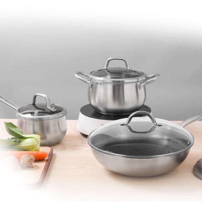 Kombach Platinum 3-Piece 304 Stainless Steel Cookware Set