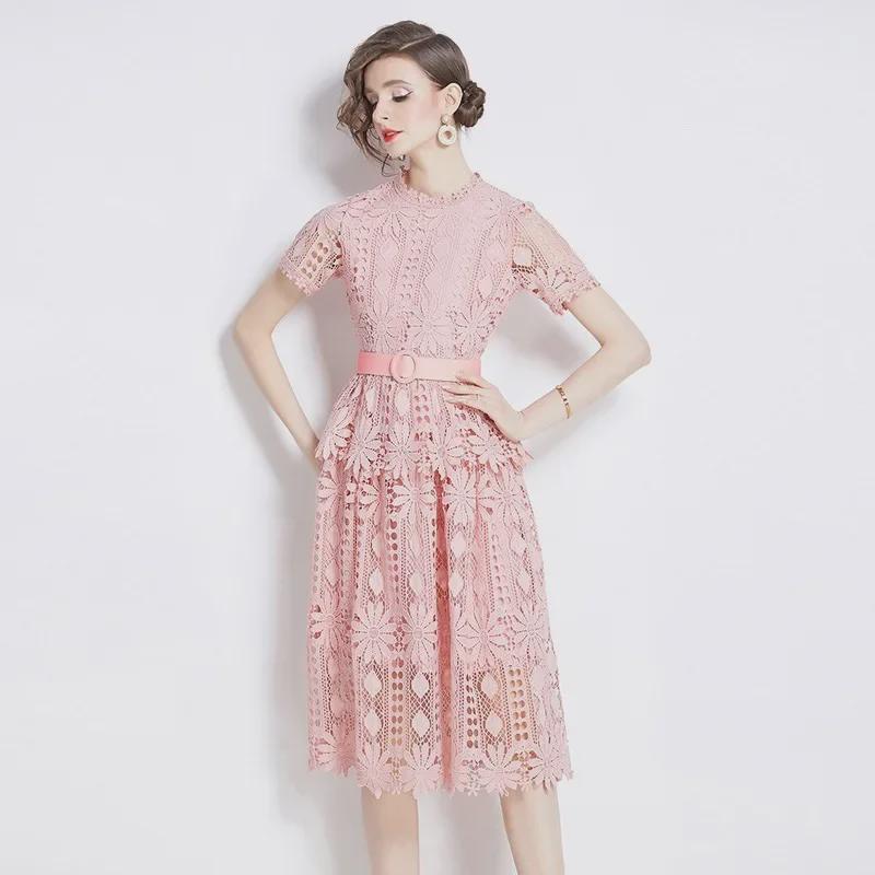 2024 Elegant Slim Lace Midi Dress