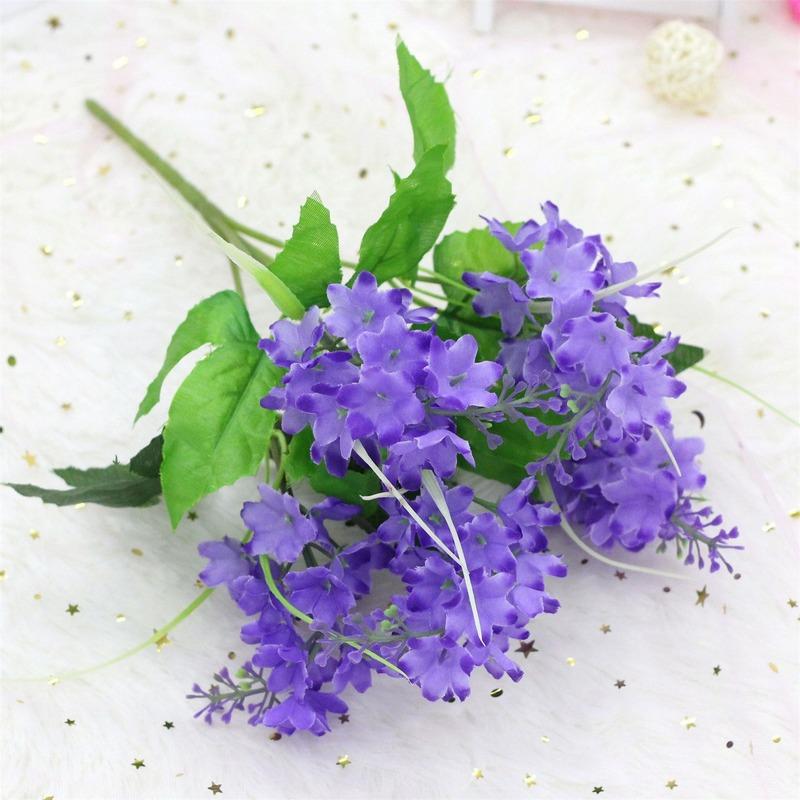 1/3 Bundle Outdoor Artificial Flowers No Fade Fake Violet Flowers for Home Outdoor Garden Patio Window Wedding Decoration