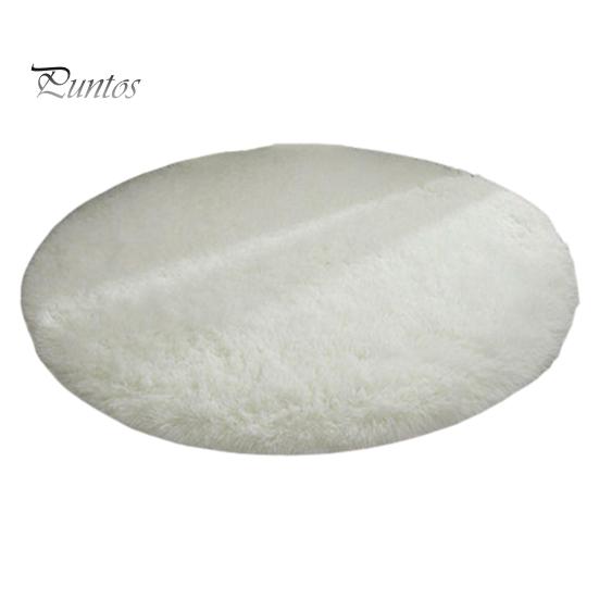 

Супер мягкий роскошный круглый пушистый ковер с противоскользящим дном, удобный плюшевый ковер 80 см, однотонный ковер для спальни и детской комнаты 80 cm белый