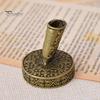 Vintage Desk Organizer Round Pen Holder, Durable Metal Exquisite Carved Desktop Ornament, Calligraphy Base Dip Pens And Quill Supply, for Decoration