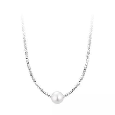 100% 92,5 Silber Skulptur Volumen Natürliche Perle Nur Eine Halskette Roségold