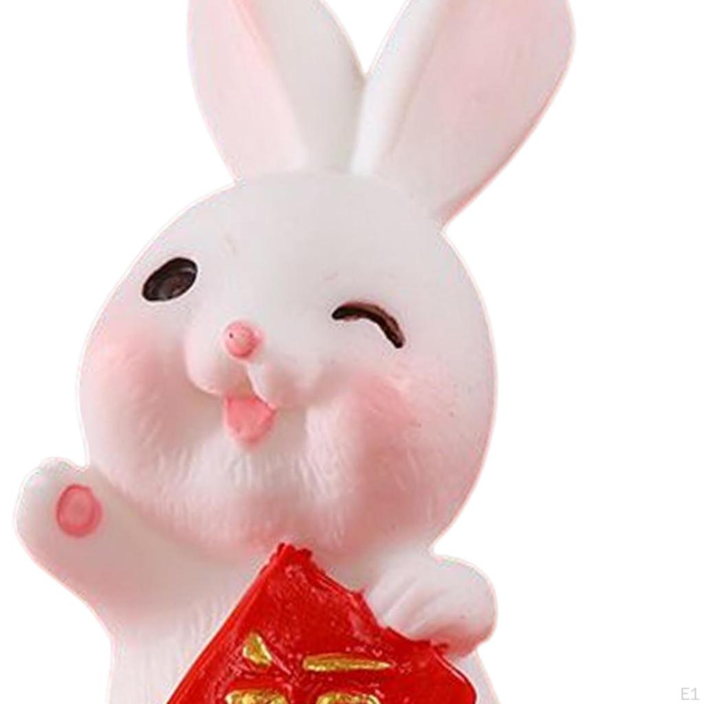 Statue, Little Bunny Figurine, Resin Sculpture for Home Holiday Decoration